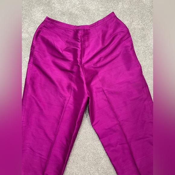 Jones New York iridescent purple 100% silk pants - Picture 4 of 9